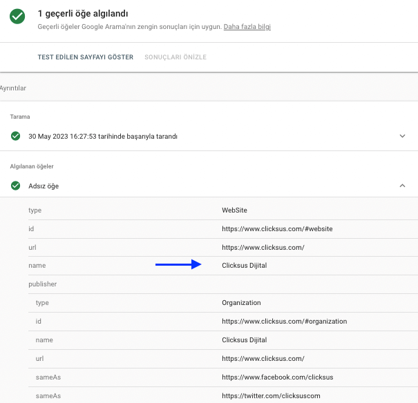 Google' da Site Adını Gösterme